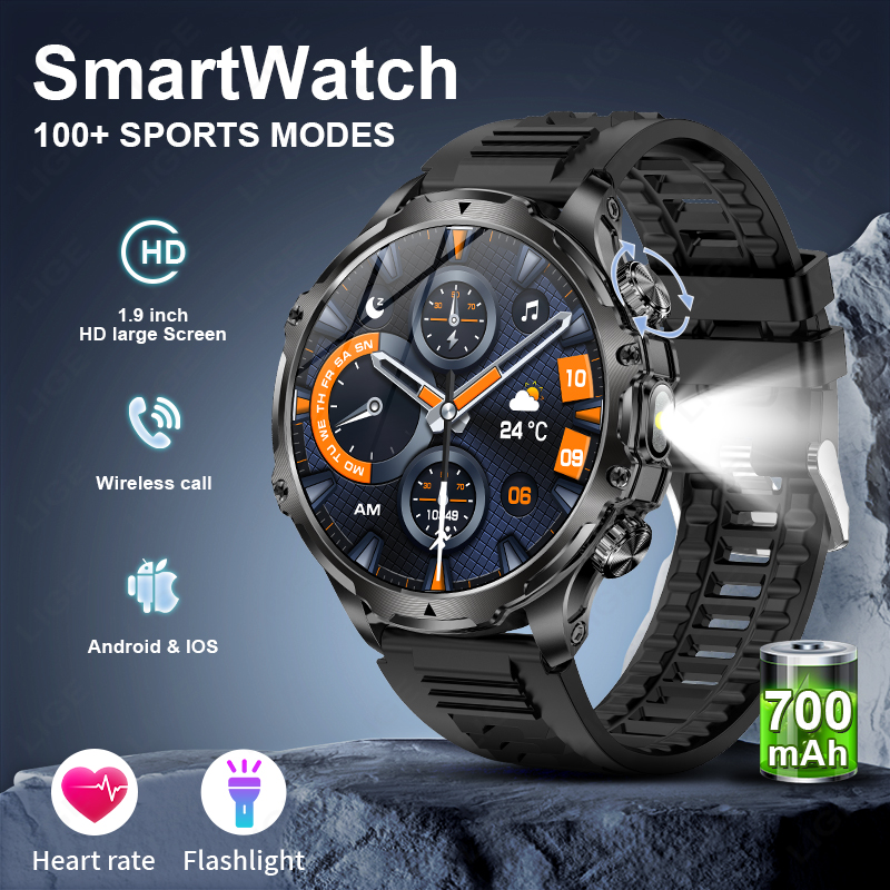 Smartwatch Timex Watches For Men - LUIK Smartwatch Militaire Mannen 1.9 