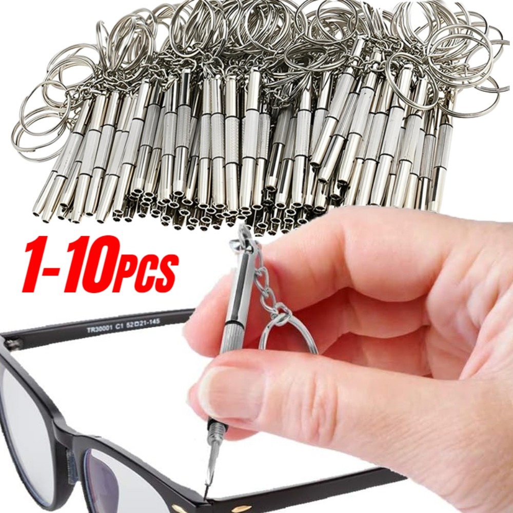 Watchmaker Screwdriver - Stalen brilschroevendraaier Brillenschroevendraaier Horlogereparatieset met sleutelhanger