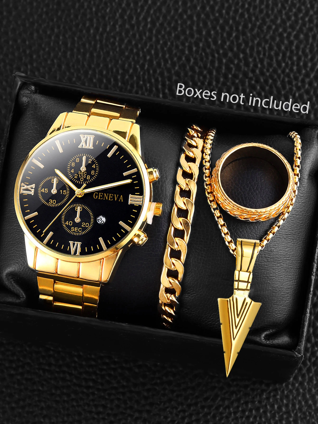 Smartwatch Ring Watches - 2. Modieus herenhorloge in goudkleur, zakelijk