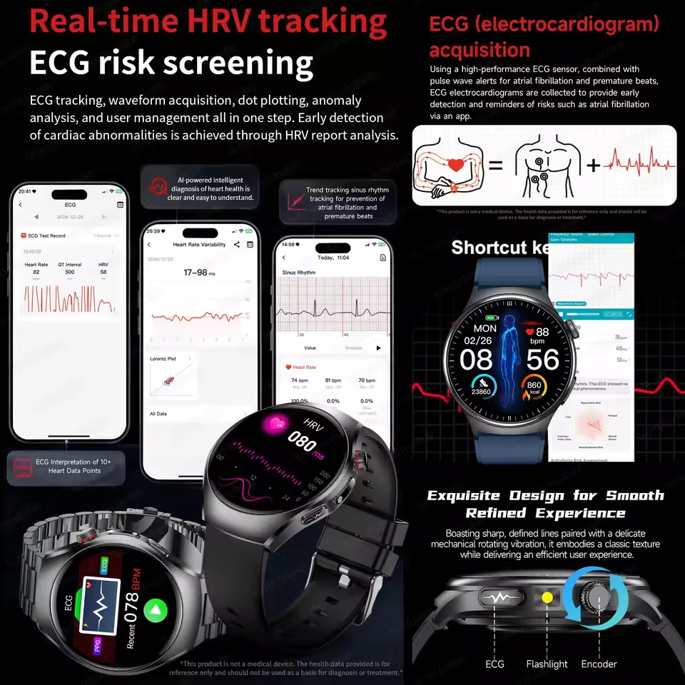 Nieuwe Nauwkeurige ECG Smartwa - Smartwatch Health Watches For Men recensie en prijs