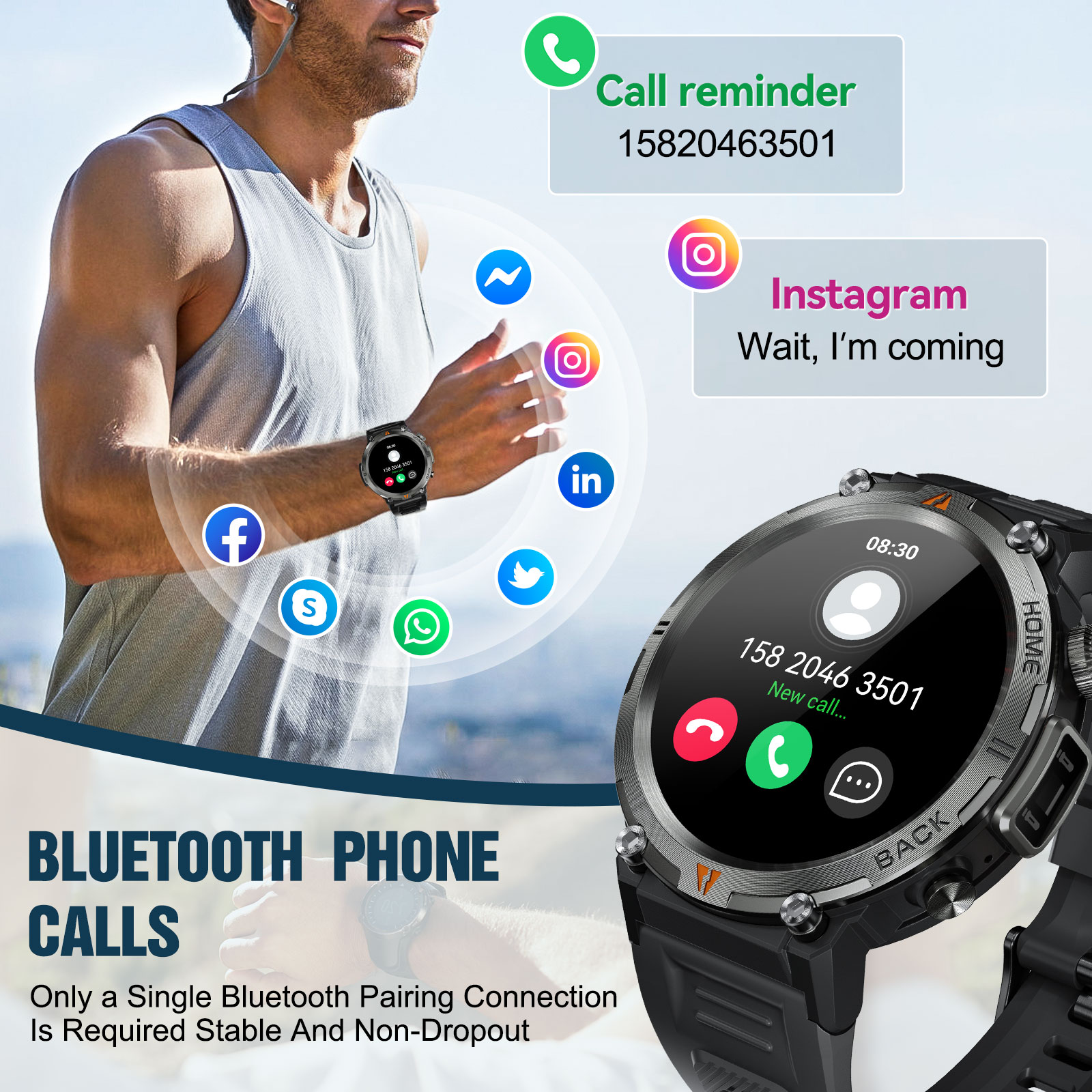 EIGIIS KE3 Bluetooth Oproep Sm - Smartwatch Health Watches For Men recensie en prijs