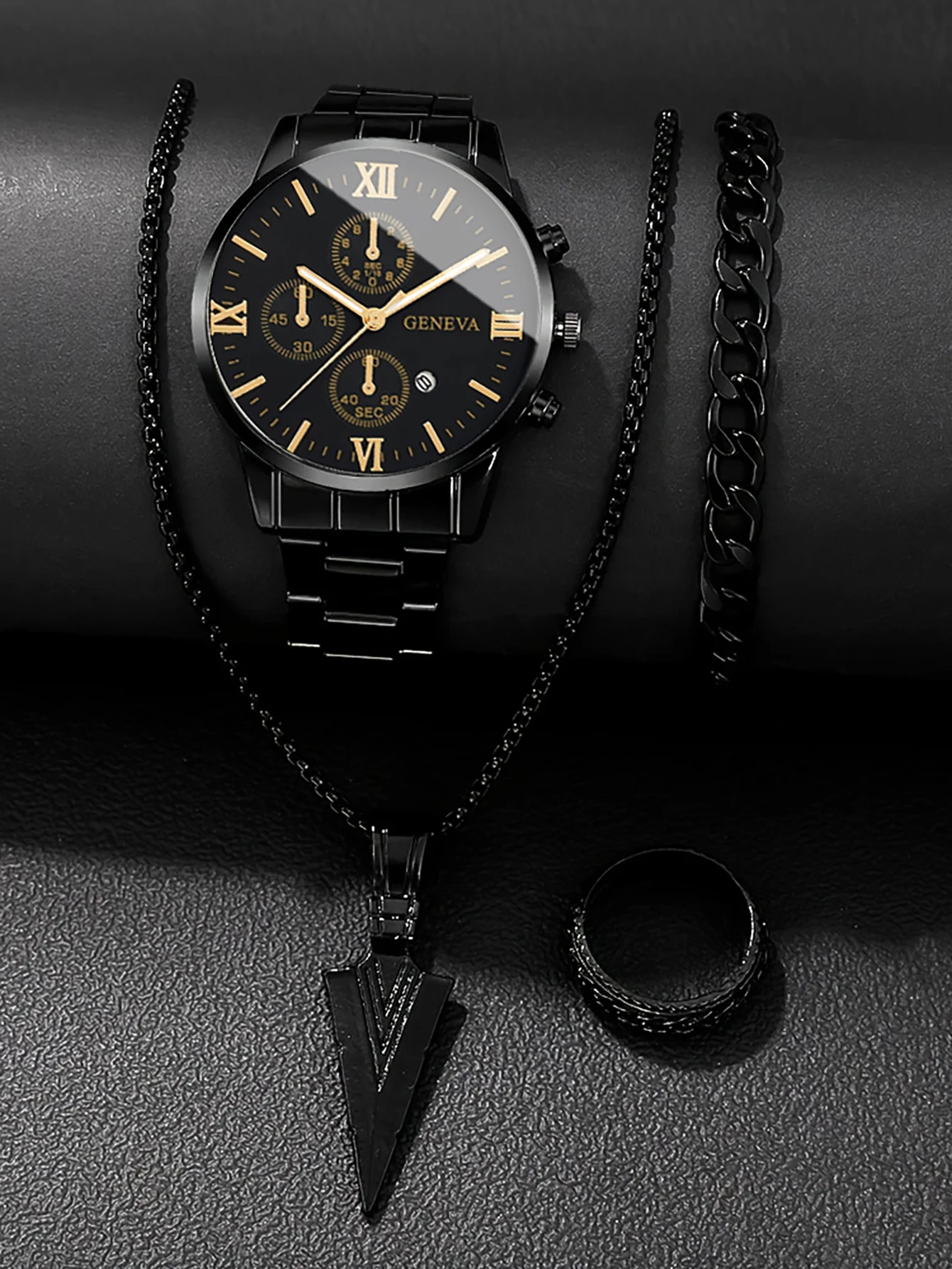 2. Modieus herenhorloge in gou - Smartwatch Ring Watches recensie en prijs