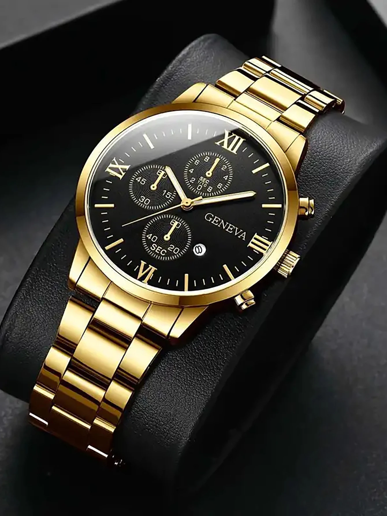 2. Modieus herenhorloge in gou - Smartwatch Ring Watches recensie en prijs