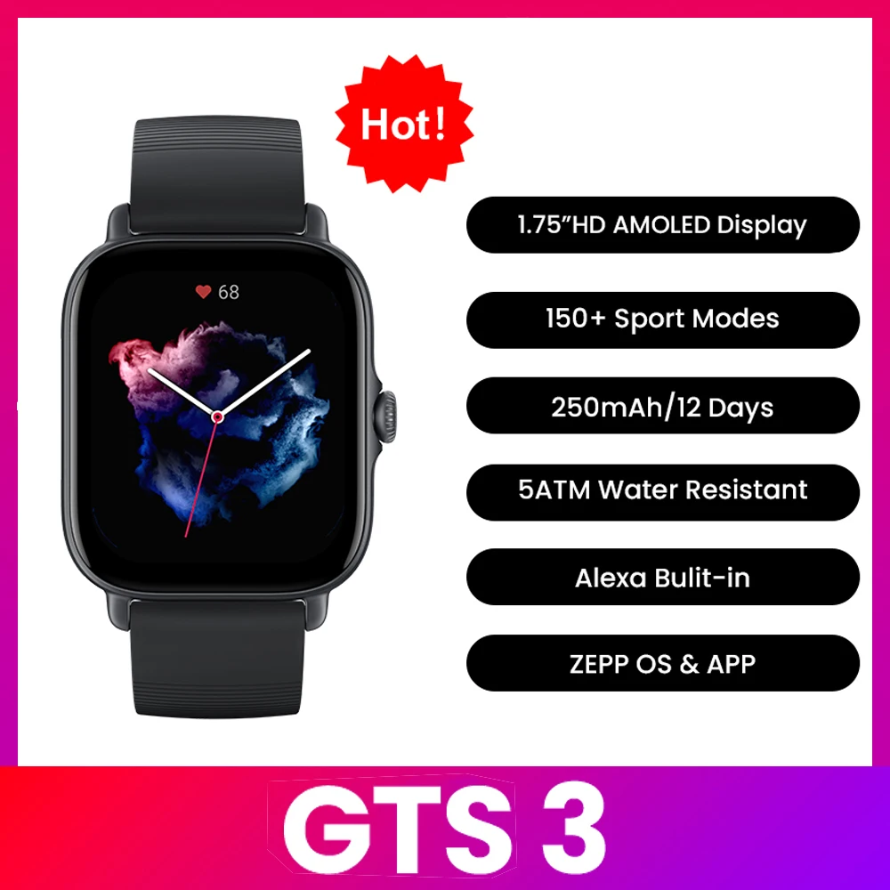 Amazfit GTS 3 Smartwatch 5ATM  - Smartwatch Timex Watches For Men recensie en prijs