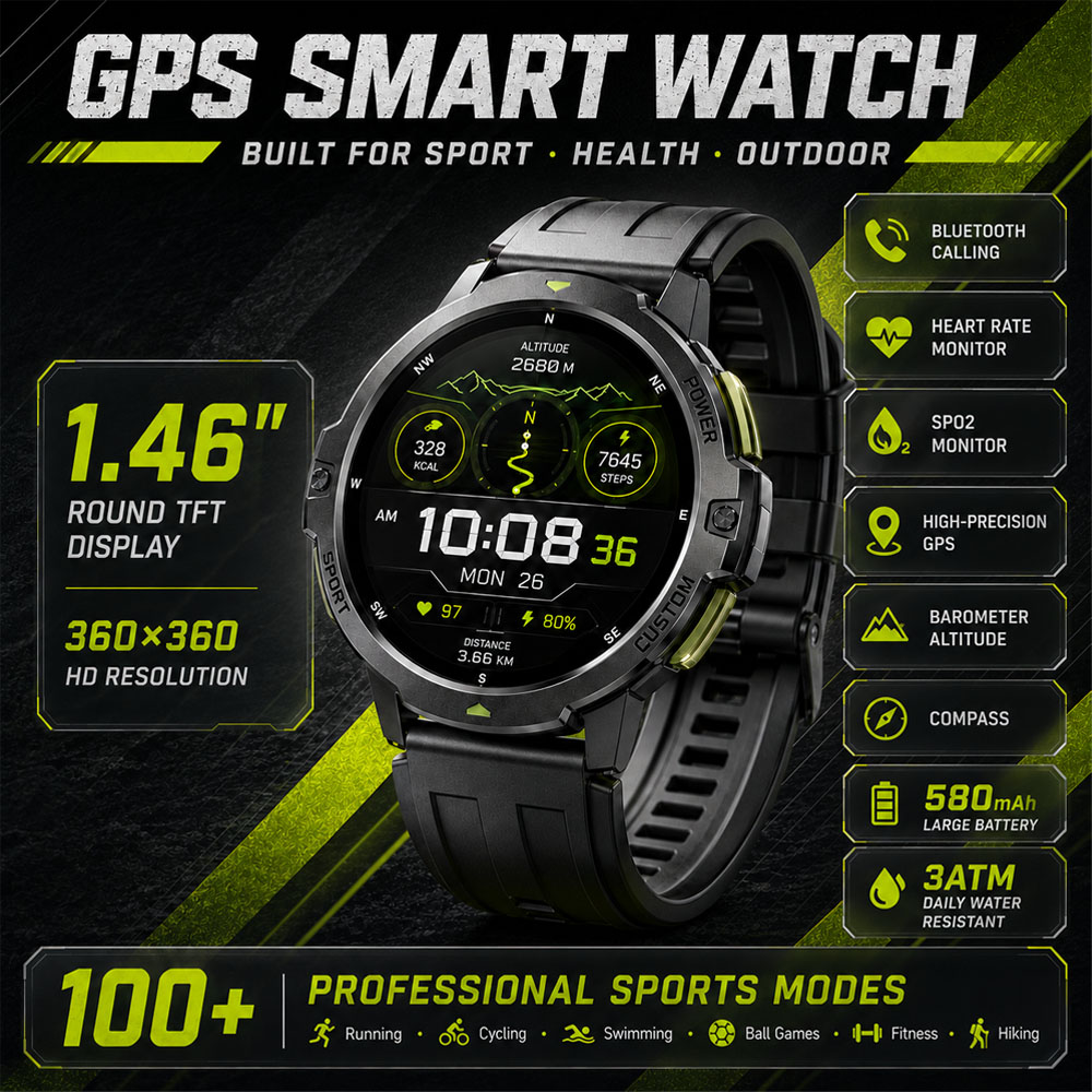 NIEUWE Militaire GPS Smartwatc - Smartwatch Timex Watches For Men recensie en prijs